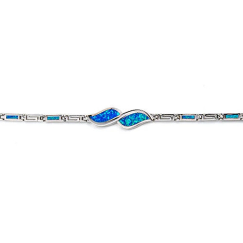 Bracciale chiave greca foglia