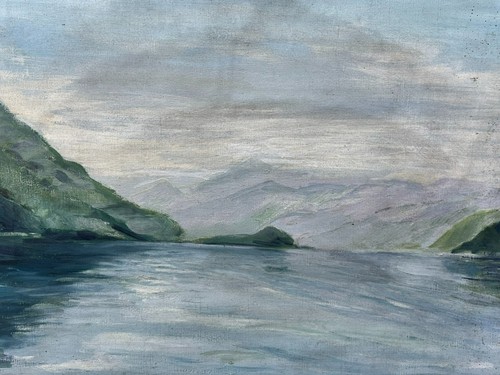 Quadro olio lago - quadro, paesaggio