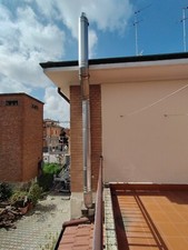 canna fumaria inox 13 cm per caldaia, 4 mt.  doppia parete 5cm, spessore 180mm.