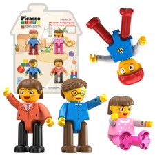 PicassoTiles Figure Giocattolo Confezione da 4 Blocchi Magnetici Multicolore Set