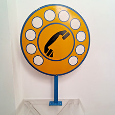 Insegna Telefonica Serigrafata Bifacciale Cabina telefono anni '70