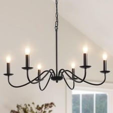 Lampadario Nero Vintage, 6