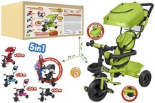 Globo 05617 Triciclo Evolutivo 5 in 1 . Passeggino e Triciclo in Metallo verde