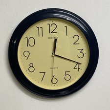 SEIKO OROLOGIO DA MURO VINTAGE ANNI 80 SKP JAPAN QUARTZ DESIGN BLU OLTREMARE