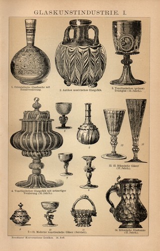 Manufatti vetro 1898 vasi - manufatti,