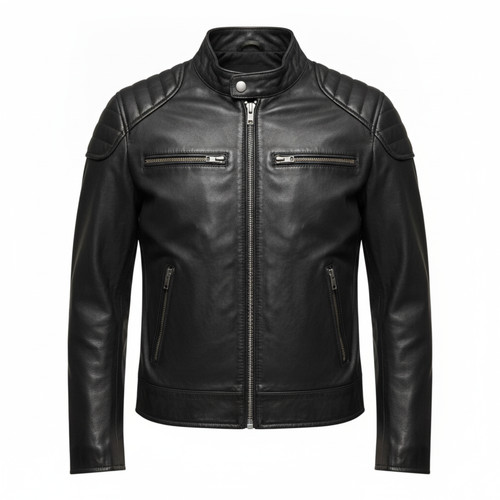 Giacca biker uomo nera - , vera