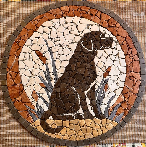 Cane rosone mosaico anticato - rosone,
