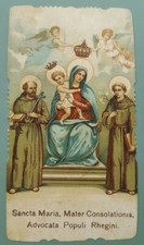 antico Santino cromo MADONNA DELLA CONSOLAZIONE Calabria HolyCard Patrona Reggio