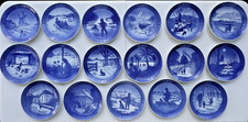 Vintage Royal Copenhagen Kai Lange 17 Christmas Plates Lot 1963 -1979 (One Chip)