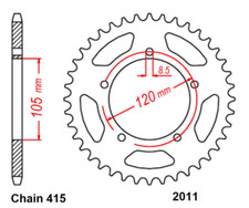 CORONA  CHT 2011C DENTI 45 APRILIA 50 PEGASO A.E. RX-R A.E. 3V  RX 6V  REAR SPRO