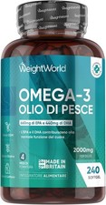 Omega 3 Olio di Pesce da 2000mg, 660mg EPA e 440mg DHA, in 240 Softgel (4 Mesi)