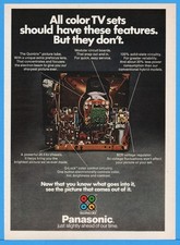 Televisori a colori Panasonic 1974 Quintrix Q Lock circuito quadro tubo pubblicità fotografica