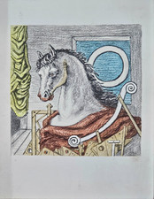 GIORGIO DE CHIRICO Opera Litografia da Bolaffi Arte Lettera "O" con Catalogo