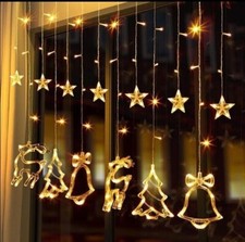 LUCI A PIOGGIA DI NATALE CATENA TENDA LED LUMINOSA ESTERNO 3 MT LUCE CALDA