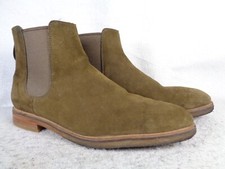 Stivali Clarks Clarkdale alla caviglia Chelsea suola crepe uomo US 12 M 26154296 verde scamosciato