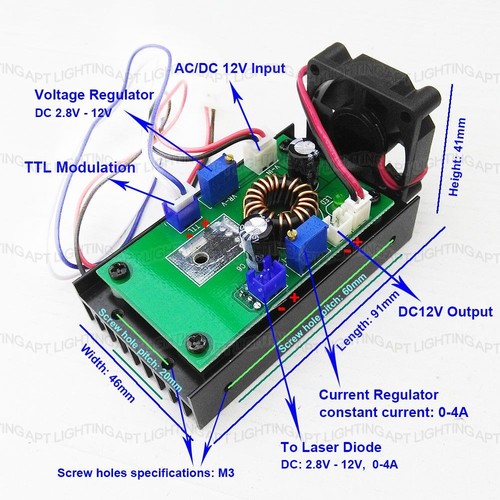 Scheda driver modulo laser blu