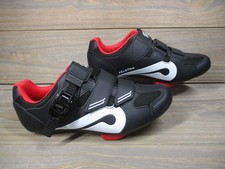 Scarpe da ciclismo Peloton donna 39 nere rosse clip SPD tacchetti indoor bici spin scarpa