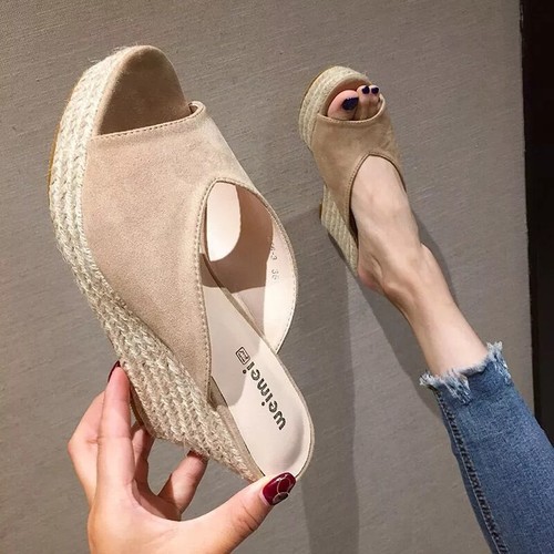 Sandali espadrilles zeppa - zeppa, 10