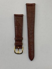 CINTURINO LUCERTOLA OROLOGIO "BREIL" VINTAGE ANSA 18 MM PELLE MARRONE -NUOVO-