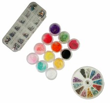 SET DECORAZIONI PIUME STRASS
