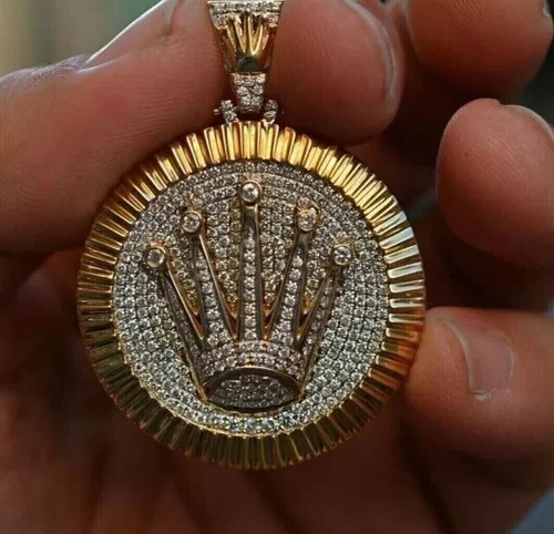 Ciondolo corona moissanite