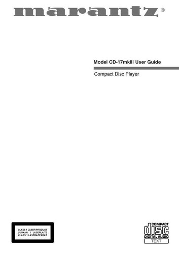 Marantz cd17mk3 lettore - cd17mk3, cd