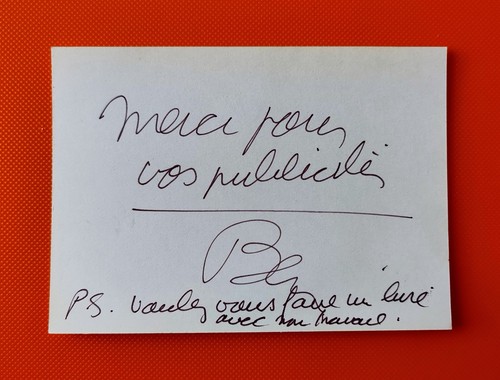 Biglietto autografo ben - di,