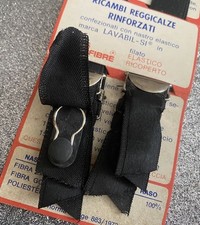 ? SET 4 GANCI REGGICALZE VINTAGE METALLO FINEA NERO ITALY 2 CM RICAMBI