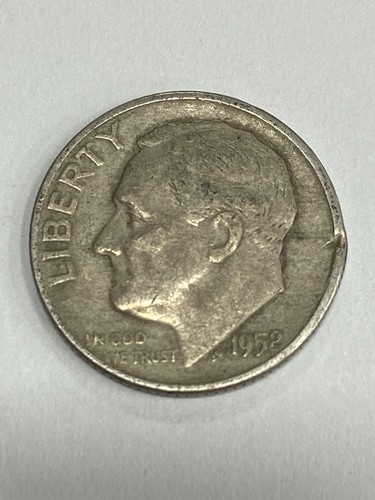 1952 roosevelt dime - 1952-d, 90%