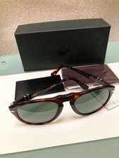 Persol 649 Occhiali da Sole per Uomo, Taglia 54, Montatura Havana, Lenti Verdi