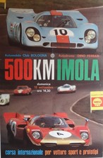 FERRARI PORSCHE 500 KM IMOLA 1970 POSTER CON PIEGHE CM. 60 x 91