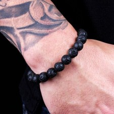Bracciale Nero Pietra Lavica