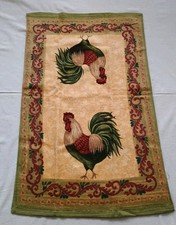 Canovaccio Tovaglietta In Micro Spugna Equart Con Galli Vintage Country Nuovo