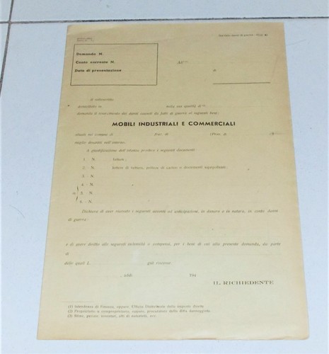 Modulo risarcimento danni - modulo, di