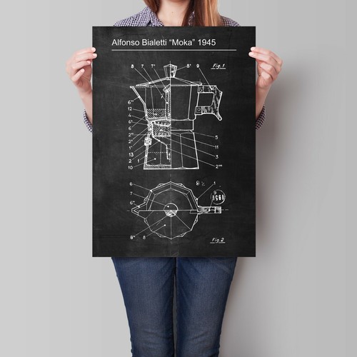 Poster caffettiera brevetto