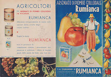 E094-ARSENIATO DI PIOMBO COLLOIDALE RUMIANCA(ANTIPARASSITARIO) DEPLIANT ANNO '39
