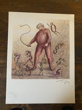 Autografato Topor Roland Fotolitografia Bolaffi Arte 1978