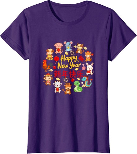 Shirt girocollo donna - t-shirt, happy