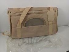 Trasportino da viaggio per animali domestici grande - tappetino espandibile - 50x30x30 cm - cachi -