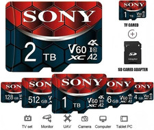 Scheda SD Micro TF 256GB 512GB 1TB 2TB V60 C10 Alta Velocità + Adattatore Regalo