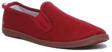 2 Paia X Donna Comfort Slip On Scarpe di Tela IN Bordeaux Misura UK 3 - 8