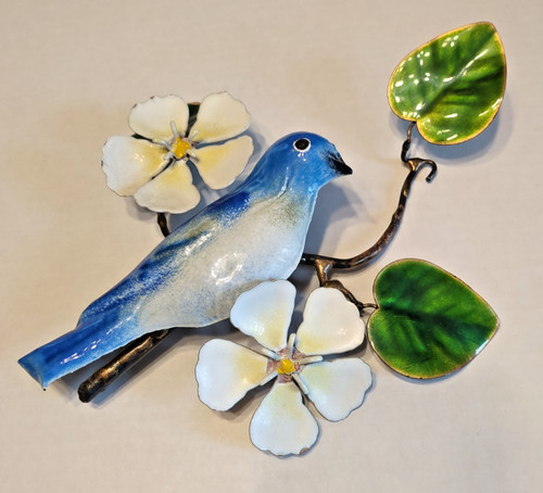 Smalto rame uccellino blu - rame,