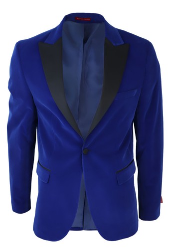 Uomo velluto blu smoking suit - uomo,
