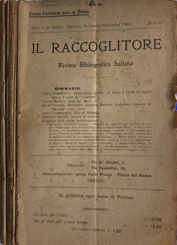 Raccoglitore 1920 rivista - raccoglitore, 1920.