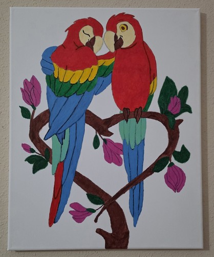 Dipinto pappagallo colorato