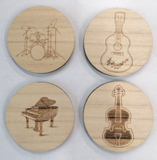 4 Sottobicchieri in Legno