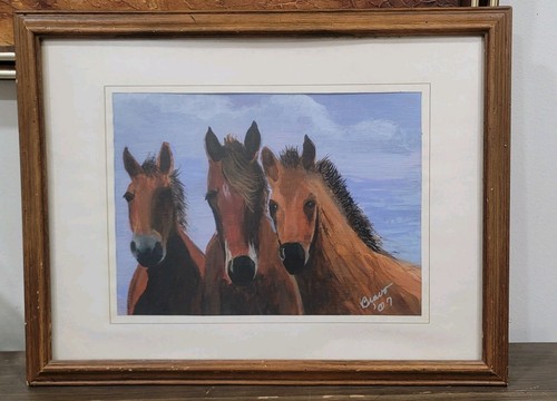 Quadro acquerello cavalli