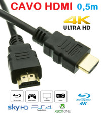 CAVO HDMI 0,5m 50cm 4K 1080p SPINA-SPINA 19 POLI 1.4 HIGH SPEED WITH ETHERNET