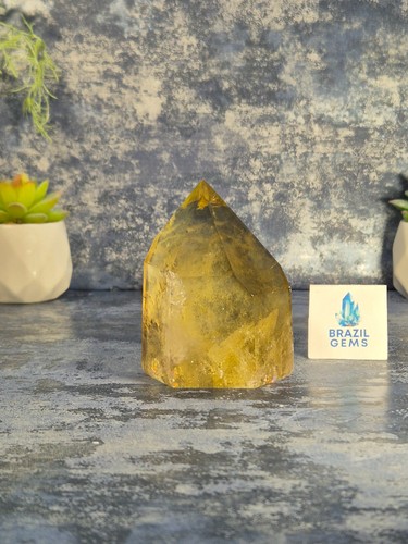 Quartz point green gold - point, tower
