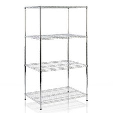 Scaffale Metallo Everest Cromata 4 Piani 90x35x160cm Scaffale Carico Pesante